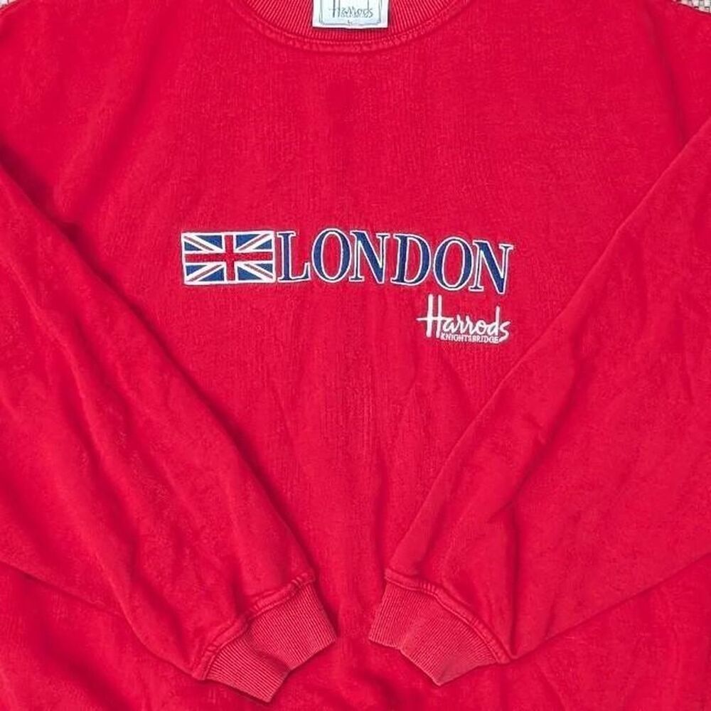 Rare Vintage Harrods Knightsbridge LONDON Sweater, Size Large, Cotton Blend